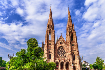 Fototapeta premium Strasbourg City Medieval Protestant Church