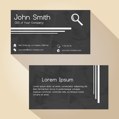 black and white grunge paper simple business card design eps10