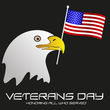american veterans day celebration with head of eagle eps10