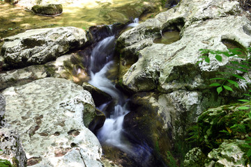 Waterfall on the river Agura. National Park, Sochi, Russia.