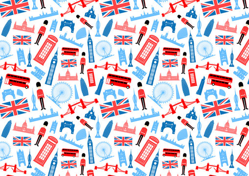 London, England Seamless Pattern