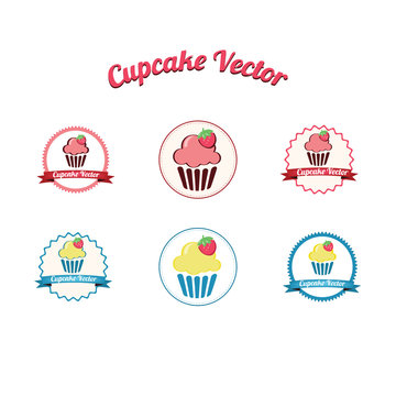 Cupcake logo vector set  Cakes