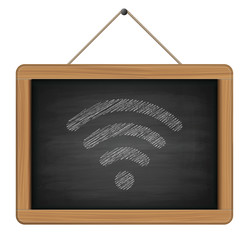 wireless sign on chalkboard