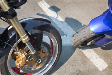 motorcycles on parking