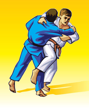 Vector illustration of judo