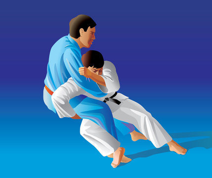 Vector illustration of judo