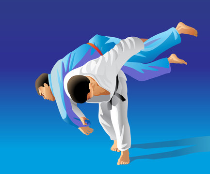 Vector illustration of judo