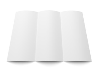 Leaflet blank tri fold white paper brochure