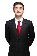  Young businessman isolated on white