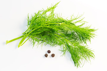 Batch of fresh green dill close up