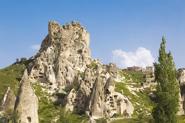 turkish fortress cave Uchisar Cappadocia, Turkey