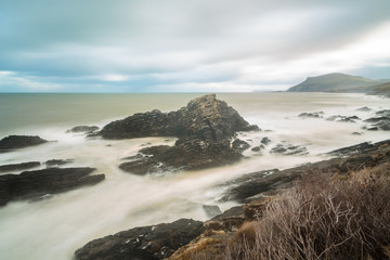 Obraz premium Long exposure on the coast of Muskiz, Spain