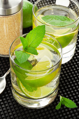 Mojito cocktail and ingredients
