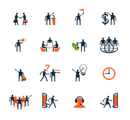 Business people icons. Management, human resources, marketing, e