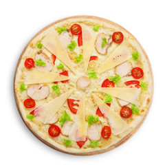 Delicious pizza with chicken - Caesar style