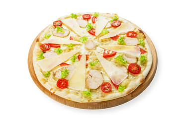 Delicious pizza with chicken - Caesar style