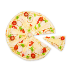 Delicious pizza with chicken - Caesar style