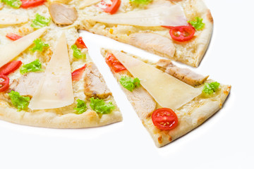 Delicious pizza with chicken - Caesar style