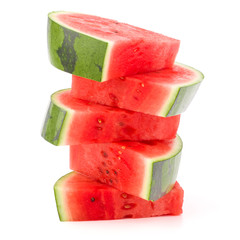 Sliced ripe watermelon isolated on white background cutout