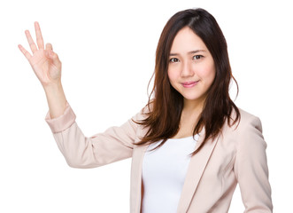 Young businesswoman with ok sign gesture