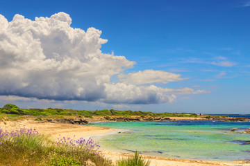 LE MIGLIORI SPIAGGE DI SABBIA DELLA PUGLIA.ESTATE.Costa ionica del Salento: Lido Marini.- (Puglia)...