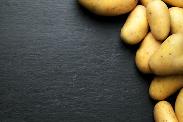 potatoes with a black graphite background