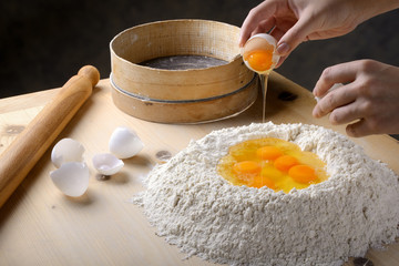 Ingredienti per tagliatelle all'uovo