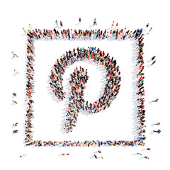 people in the shape of media icons.