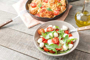 Italian spaghetti with meatballs