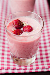 fresh homemade smoothie with strawberry and banana