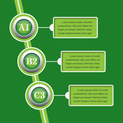 green infographics banners - design templates