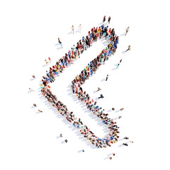 People in the form of arrows.