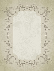 Old frame on grunge style background with blank space for text.