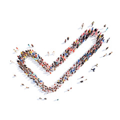 People in the form of arrows.