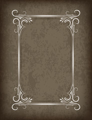 Luxurious vintage frame with shadow on grunge background with th