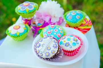  Cupcake with number one among other