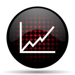 chart red glossy web icon