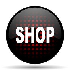 shop red glossy web icon