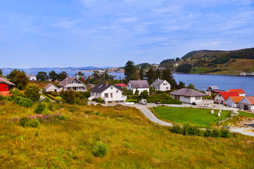 Fototapeta premium Village in Fjord - Norway