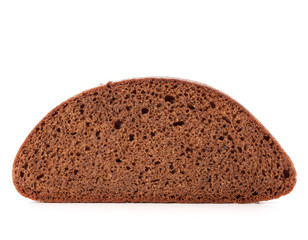 Slice of fresh rye bread isolated on white background cutout