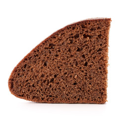 Slice of fresh rye bread isolated on white background cutout