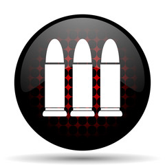 ammunition red glossy web icon