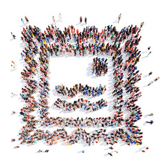 people in the shape of a postage stamp.