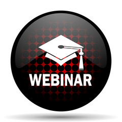 webinar red glossy web icon