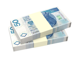 Polish currency isolated on white background.