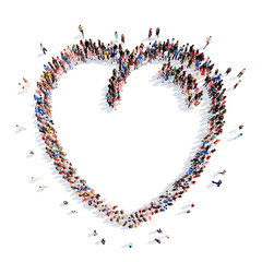  people in the shape of a heart.