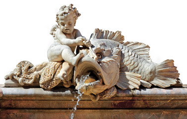 Putto, dettaglio della Fontana del Nettuno, Piazza Navona, Roma
