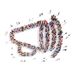 people in the shape of speaker.