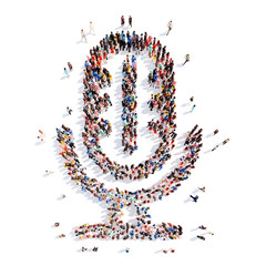  people in the shape of a microphone.