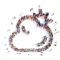 people in the shape of clouds.